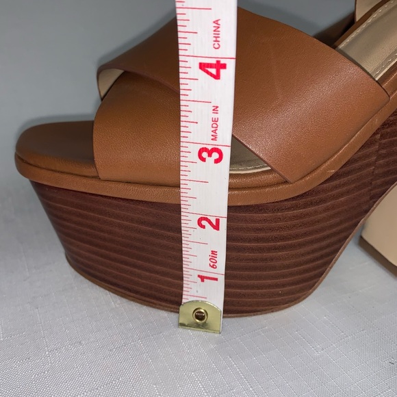 🆕 Michael Kors Platform Sandal Women's 8.5 Sia Leather Brown Boho Sexy Trendy - Picture 11 of 14